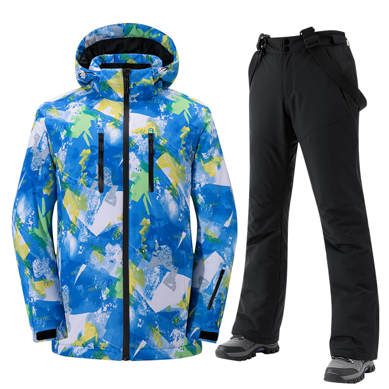 Ski Pants Waterproof - ชุดเล่นสกีใหม่สำหรับผู้หญิงและผู้ชายชุดเล่นสกีสำหรับผู้หญิงและผู้ชายชุดเล่นสโนว์บอร์ดกันน้ำกันลมให้ความอบอุ่นกลางแจ้งฤดูหนาวสำหรับผู้ชายและผู้หญิงแจ็คเก็ตกางเกงสกี