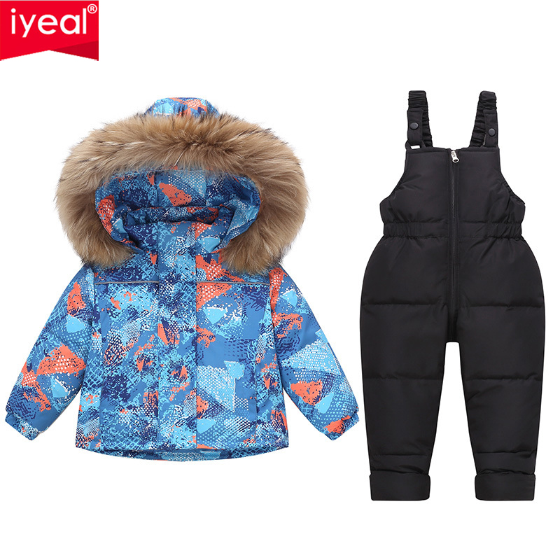 Winter Clothing Drawing - IYEAL ฤดูหนาวเด็กผู้หญิงลงเสื้อเด็กใหม่ Snowsuit Overalls สําหรับเด็ก Jumpsuit