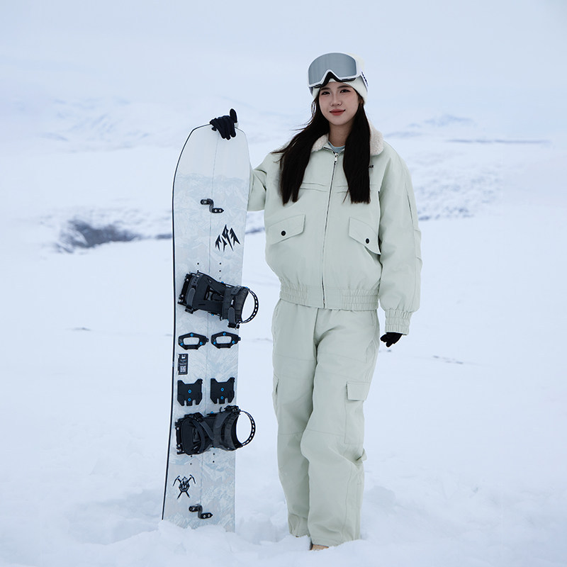 Ski Pants Waterproof - ชุดเสื้อแจ็คเก็ตและกางเกงสกีสำหรับผู้หญิงปี 2026 ชุดสโนว์สูทสำหรับเล่นสโนว์บอร์ดและสกีแบบเดี่ยวและคู่ กันลม กันน้ำ อุ่นสบาย