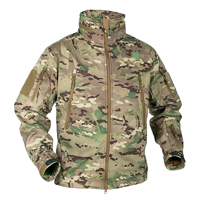 Windproof Jacket Softshell - ผู้ชายฤดูหนาวฤดูใบไม้ร่วงซอฟต์เชลล์ขนแกะแจ็คเก็ตกันน้ำการฝึกอบรมตกปลาเดินป่าแจ็คเก็ตการล่าสัตว์ความร้อนเสื้อแคมป์ปิ้งอบอุ่น