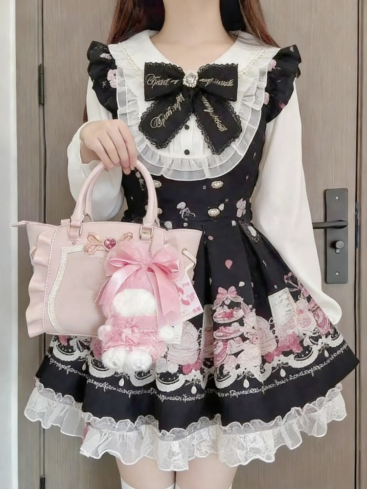 Winter Clothing Ladies - ญี่ปุ่น 2 ชิ้นชุดผู้หญิงชุดโบว์กางเกงขาสั้นชุด Lolita หวานแขนยาวลายสก๊อตชุด Kawaii