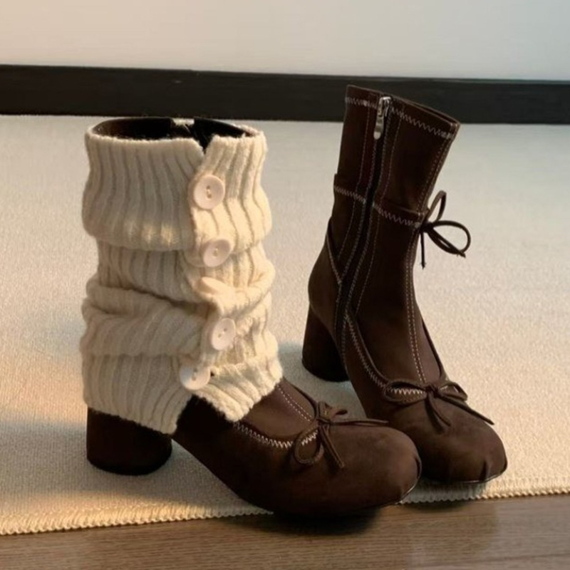 รองเท้าบูทส้นสูงแบบผูกโบว์สำหร - Winter Clothing Ladies บทวิจารณ์และราคา