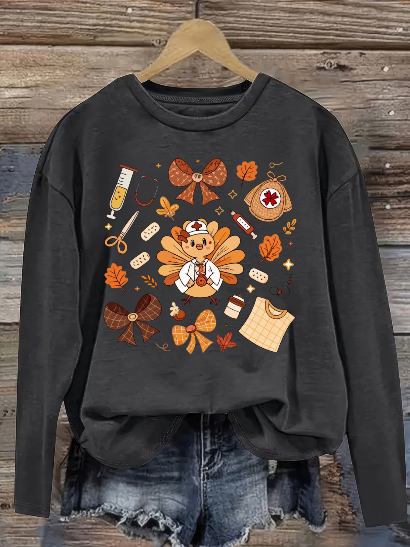 เสื้อยืดแขนยาวคอกลมลำลองสำหรับ - Winter Clothing Usa บทวิจารณ์และราคา