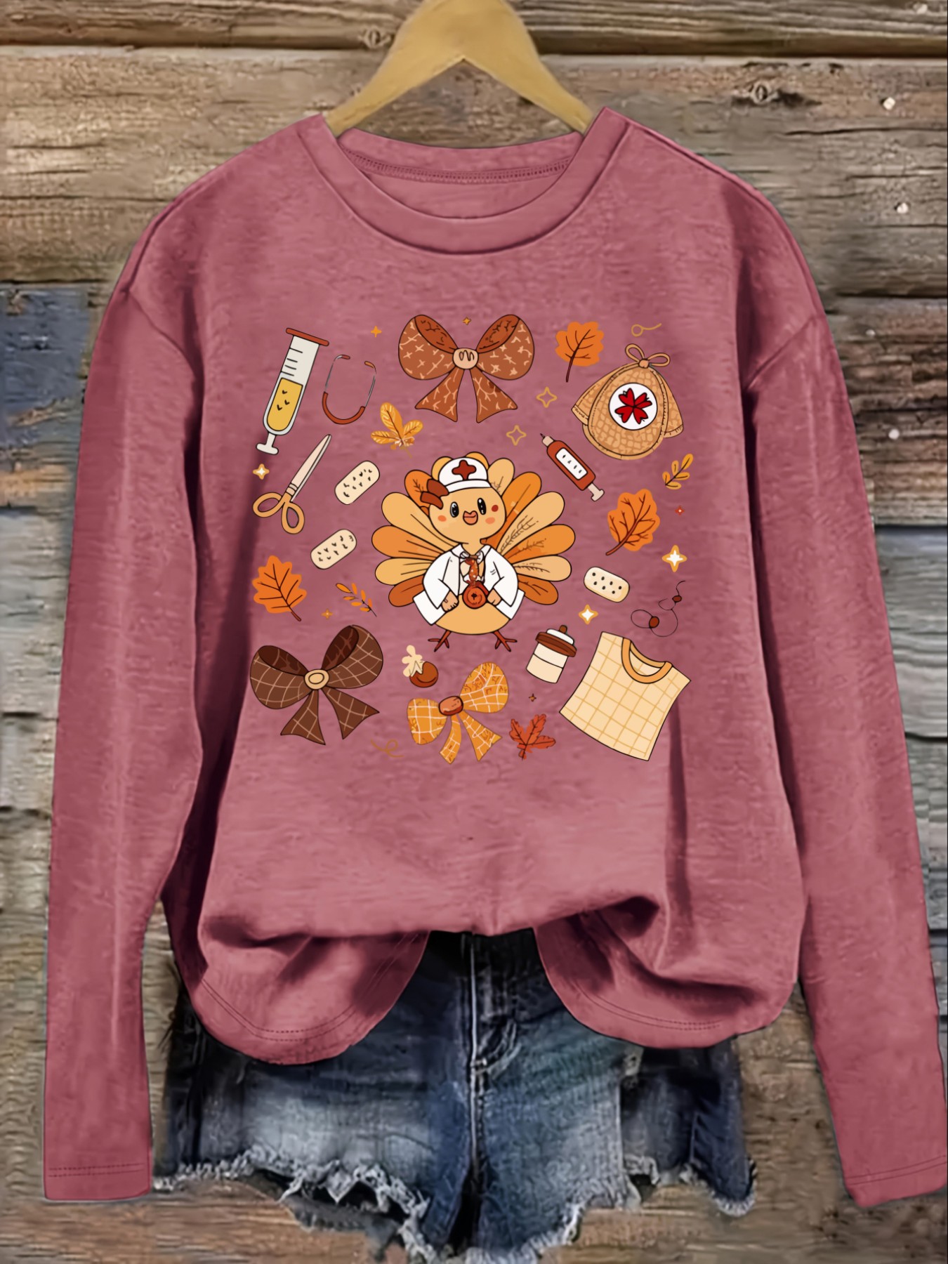เสื้อยืดแขนยาวคอกลมลำลองสำหรับ - Winter Clothing Usa บทวิจารณ์และราคา