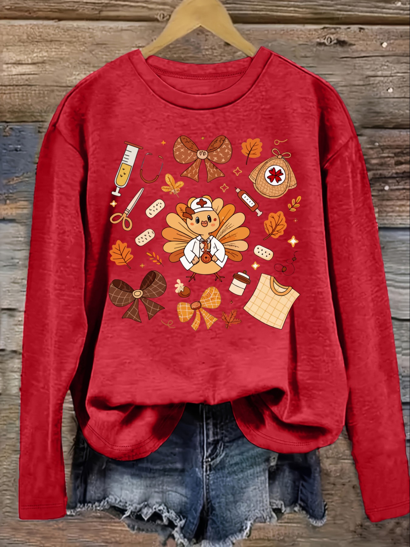 เสื้อยืดแขนยาวคอกลมลำลองสำหรับ - Winter Clothing Usa บทวิจารณ์และราคา