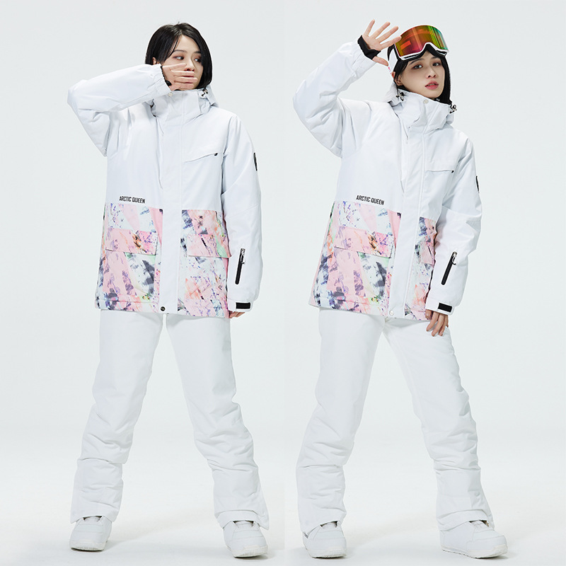 ชุดสกีบล็อกสีสําหรับผู้ชายและผ - Ski Pants Waterproof บทวิจารณ์และราคา