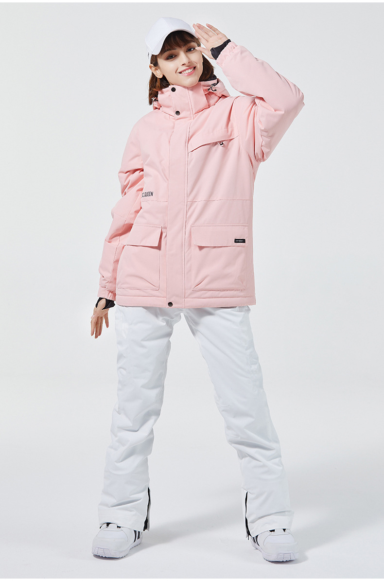10K Pure White ชุดสกีสําหรับผู - Ski Pants Waterproof บทวิจารณ์และราคา