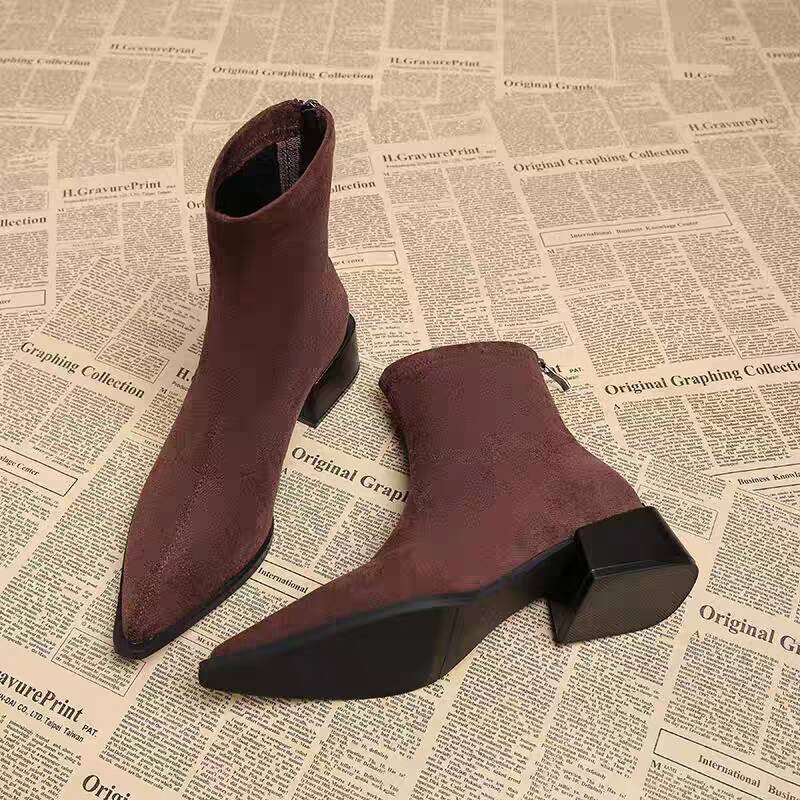 รองเท้าบูทส้นเตี้ยผู้หญิงสไตล์ - Winter Clothing Ladies บทวิจารณ์และราคา