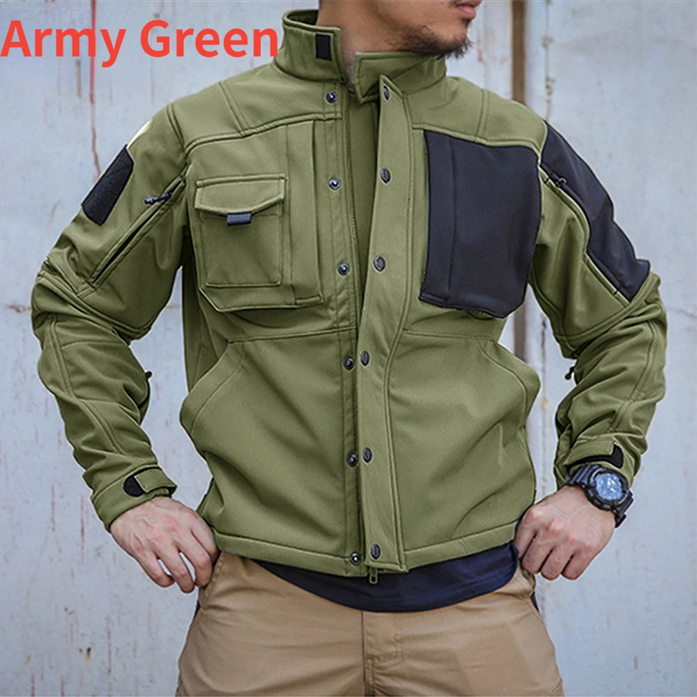 ผู้ชายยุทธวิธีชุดฤดูหนาว Shark - Windproof Jacket Softshell บทวิจารณ์และราคา