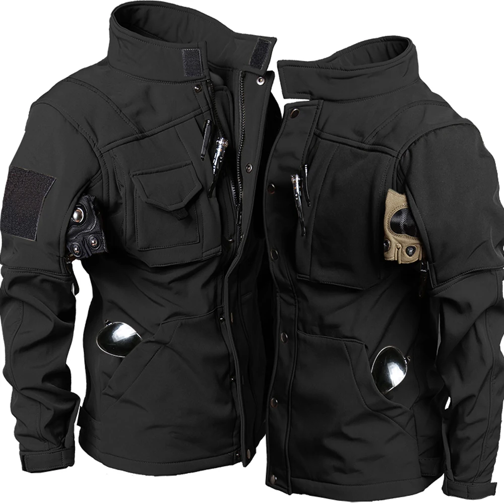 ผู้ชายยุทธวิธีชุดฤดูหนาว Shark - Windproof Jacket Softshell บทวิจารณ์และราคา