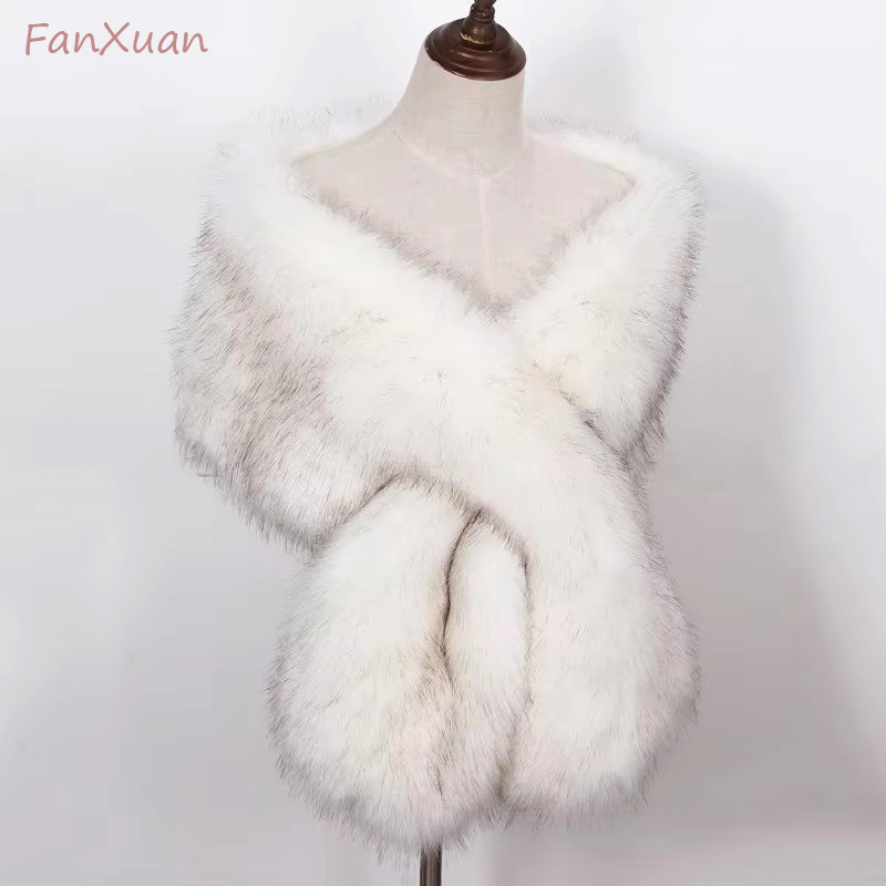 Faux Fox ขนสัตว์ผู้หญิง Wraps  - Winter Clothing Ladies บทวิจารณ์และราคา